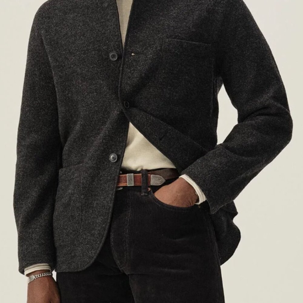 Buck Mason, Dark Charcoal Felted Wool Chore Coat - Medium